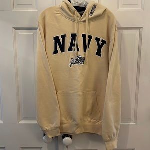 Naval Academy men's hoodie size Large L. Stadium Athletics cotton/poly blend.